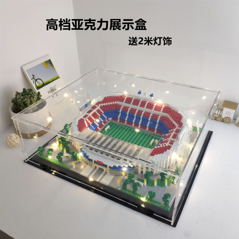 Micro Building Blocks World Cup Real Madrid Bernabeu Manchester United Barcelona Football Stadium Model Assembly Toy Gift