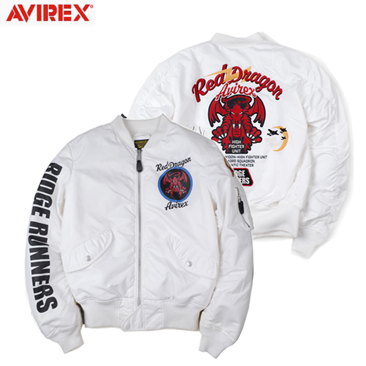 American Avirex Red Dragon Mid-Padded Flight Jacket, Autumn and Winter Motorcycle Anti-Fall Warm Riding Jacket