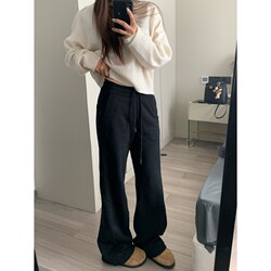 Stay 1992 A pair of versatile lazy sweatpants for winter, slim and drapey sweatpants, loose wide-leg casual trousers