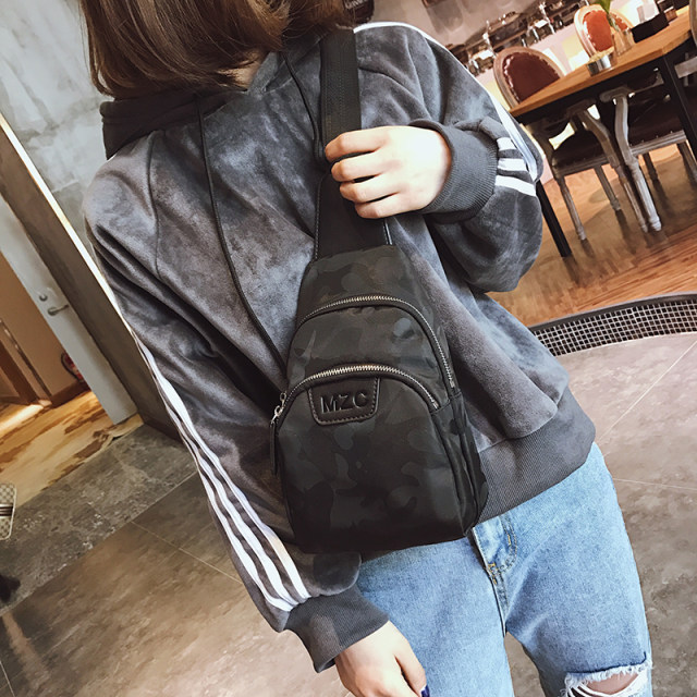 Casual chest bag for women Korean style trendy canvas women's shoulder bag Oxford spinning women's crossbody bag nylon mini sports backpack