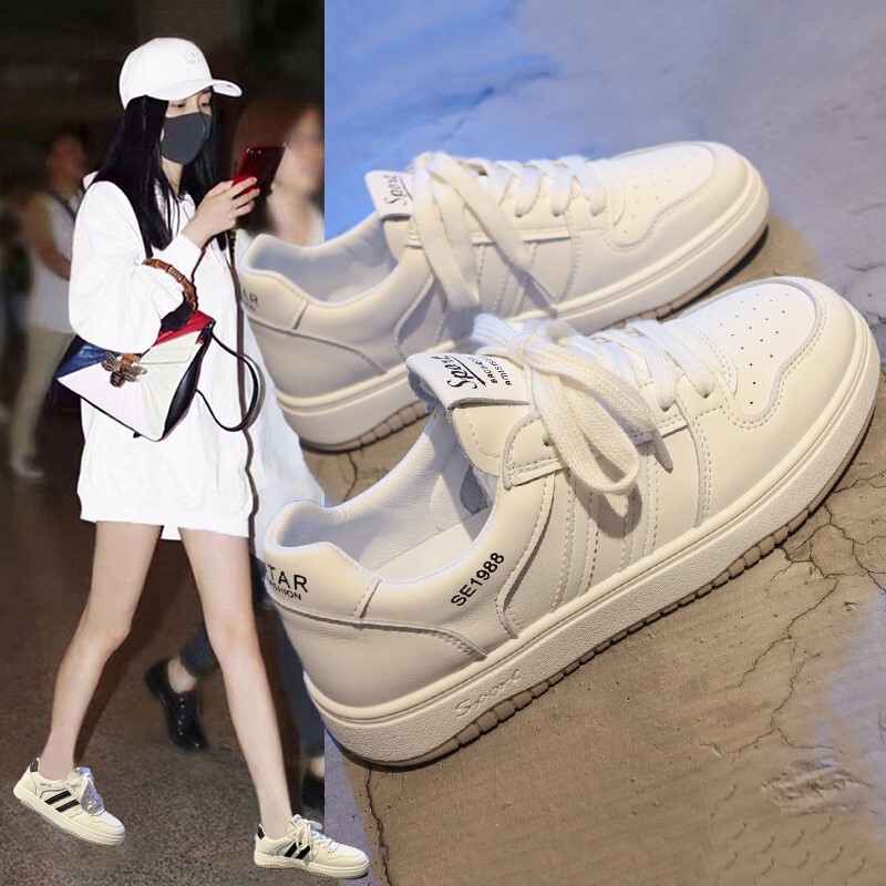 Hong Kong Trendy Brand White Sneakers for Women 2026 Spring New Stylish Versatile Student Shoes Ins Trendy Board Shoes