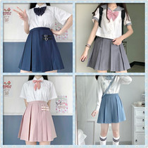 Bear Mansion box pleated orthodox Japanese short skirt JK pleated skirt Summer solid color JK uniform skirt Cyanotic black medium gray