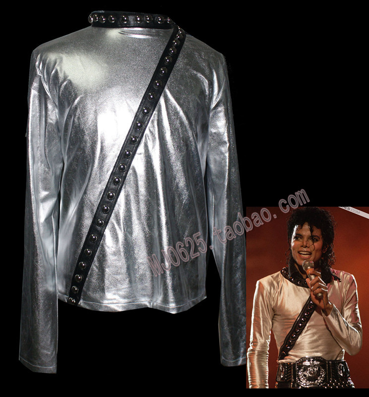 ★ Mj Michael Jackson ★ Bad Japan Yokohama Concert Classic Punk Red and Silver Jacket