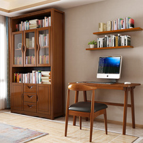 Chinese style full solid wood bookcase with door Cedar wood two or three doors free combination bookcase custom with glass door storage cabinet
