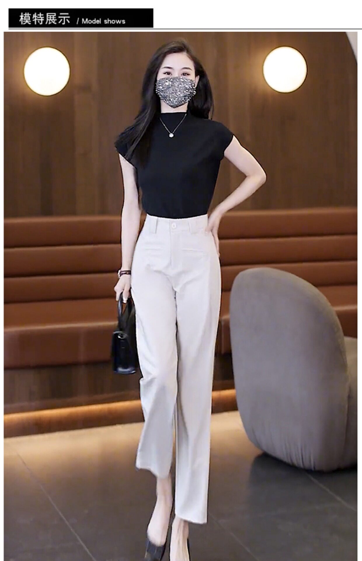 裤子女夏薄款2024新款九分哈伦裤女裤垂坠好看的西装裤休闲镰刀裤详情8