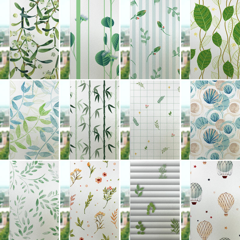 Frosted Glass Stickers Makeup Room Door Windows Anti-Light Shading Film Light Transmission Opaque Home Bathroom Anti-Walk Light