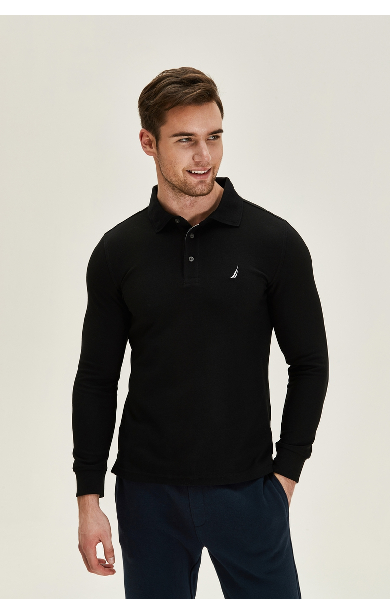 美国 NAUTICA/诺帝卡 男士长袖商务休闲Polo衫 图6