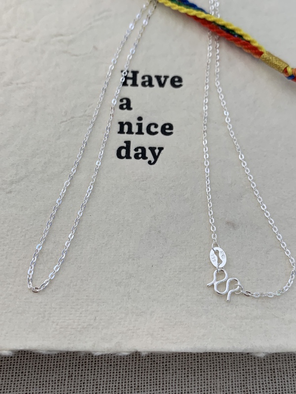999 Pure Silver Ultra-Thin O-Shaped Necklace with Sterling Silver m Clasp, Cross-Shaped Sparkling Bead Chain, Versatile and Simple, Gift for Girlfriend