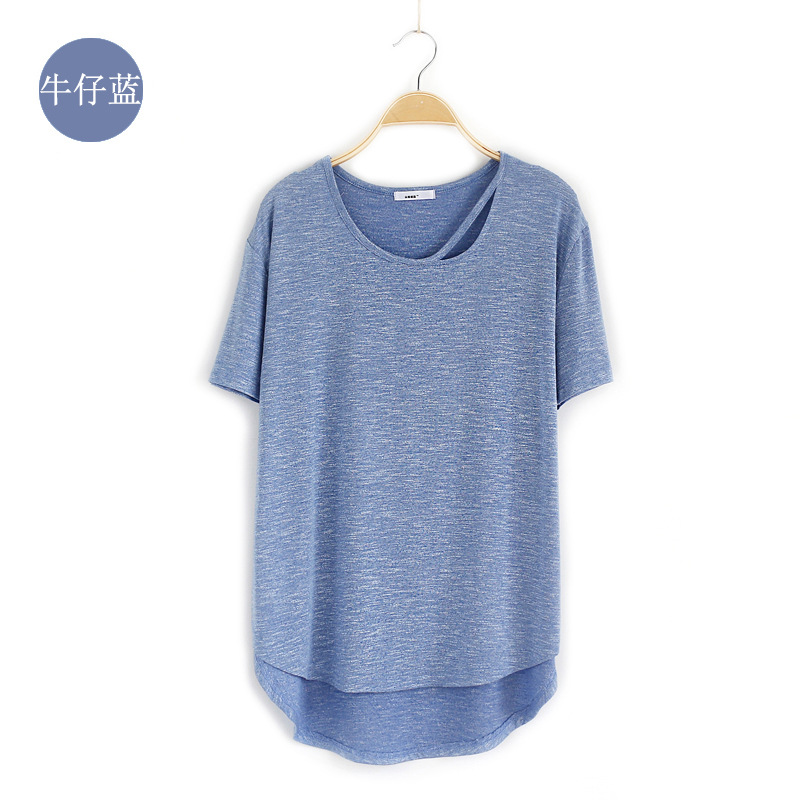 Quần áo tập nhảy hiện đại, áo thun cotton cotton rỗng, áo thun ngắn tay, quần áo tập yoga mùa hè - Khiêu vũ / Thể dục nhịp điệu / Thể dục dụng cụ giày múa đen