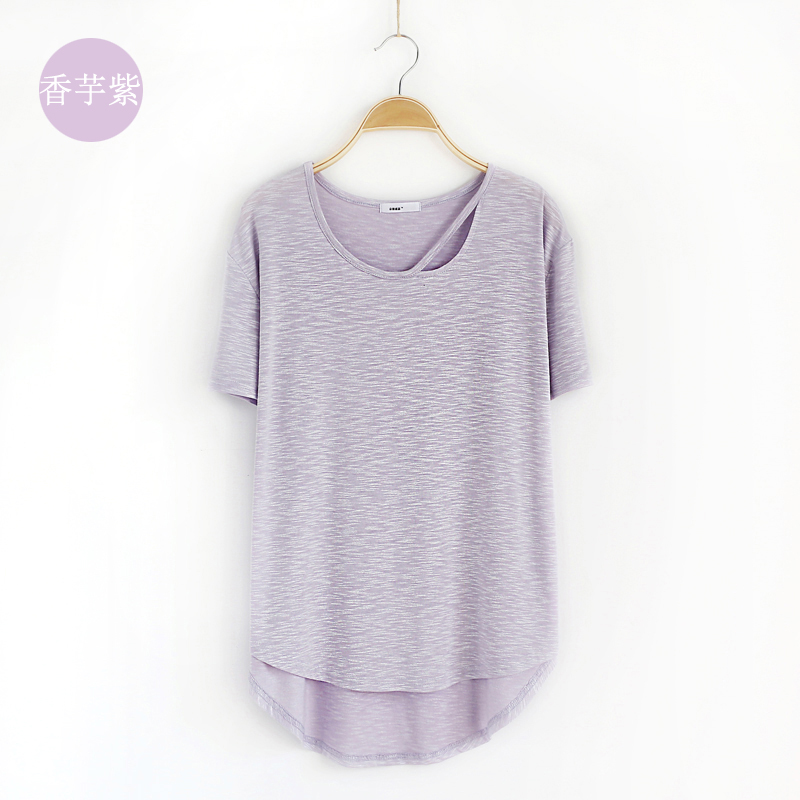 Quần áo tập nhảy hiện đại, áo thun cotton cotton rỗng, áo thun ngắn tay, quần áo tập yoga mùa hè - Khiêu vũ / Thể dục nhịp điệu / Thể dục dụng cụ giày múa đen