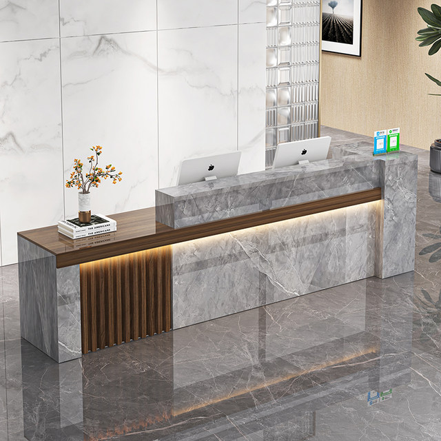 New Chinese style company front desk bar light luxury reception desk cashier shop service desk small beauty salon counter