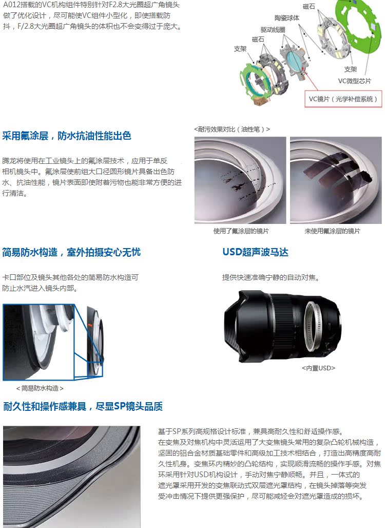 Dàn dựng không có lãi Gửi khung Tenglong SP 15-30mm F / 2.8 Di VC USD A012 Khung cảnh phong cảnh chống rung cực rộng ống kính DSLR Canon Canon miệng 15-30 F2.8