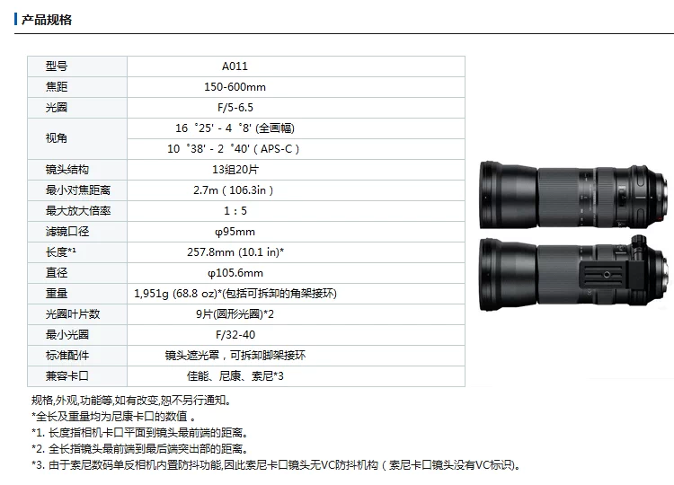 Gửi gương UV nguyên bản Tamron SP 150-600mm f 5-6.3 Di VC USD Ống kính máy ảnh SLR ống kính viltrox