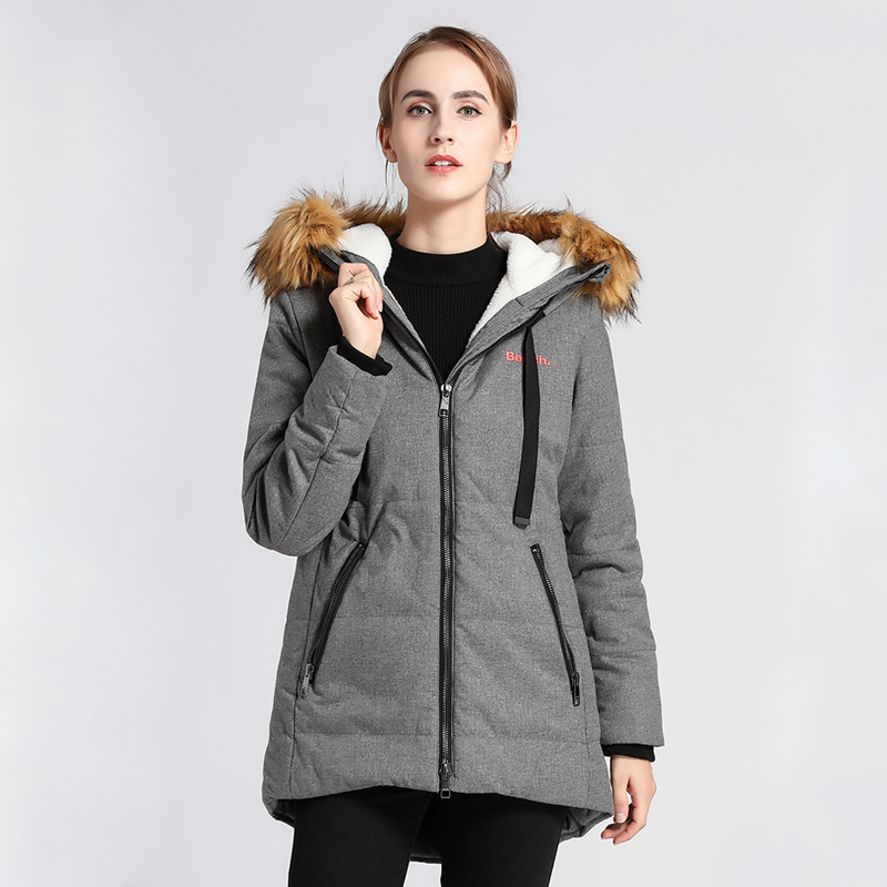 Canadian export women's windproof and cold-proof thickened mid-length cotton coat outdoor cotton coat wool removable and back fashion