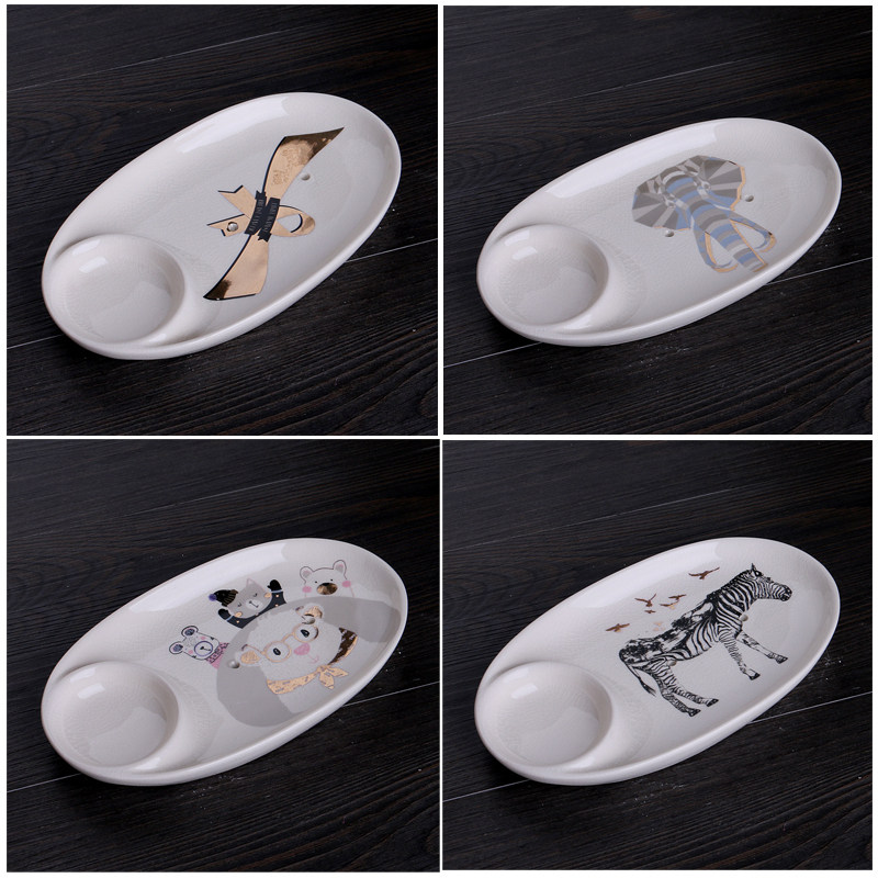 European-style multi-functional ceramic drain soap soap box makeup room practical hand-separated soap tray soap dish soap box