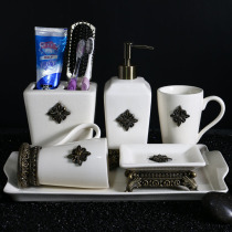 Eurostyle Ceramic Bathroom Wash Toiletries Five Suits Creative Lovers Toiletries Cup Toothpaste Box Toothbrush Holder Combined Shelve