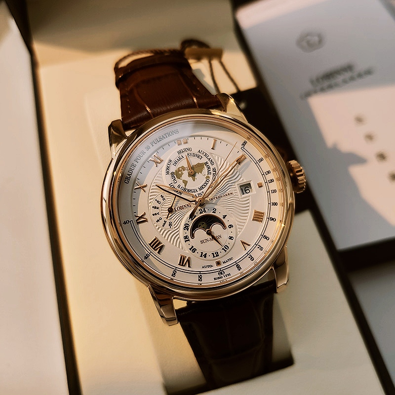Robini Genuine Men's Watch, Fully Automatic Mechanical Watch, Famous Brand, Waterproof, Men's Brand, Large Dial, Top Ten