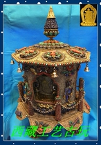 Tibet Nepal craft sterling silverinlaid with precious stonesturning tube boutique