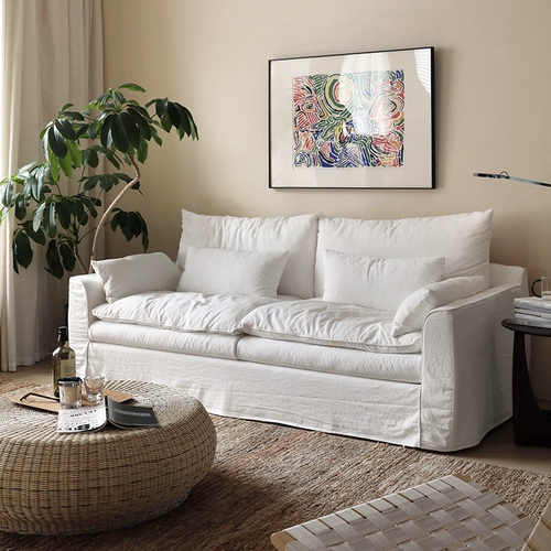 Ретро ткань, съёмный белый диван, французский ретро стиль, из хлопка и льна