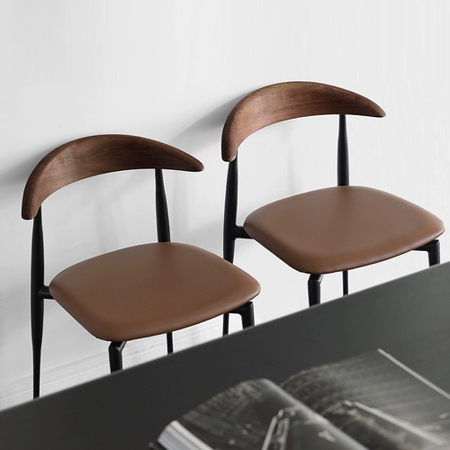 Norhor Nordic Expression/Ron Walnut Wood Dining Stable Среднешний железный кожаный стул стул