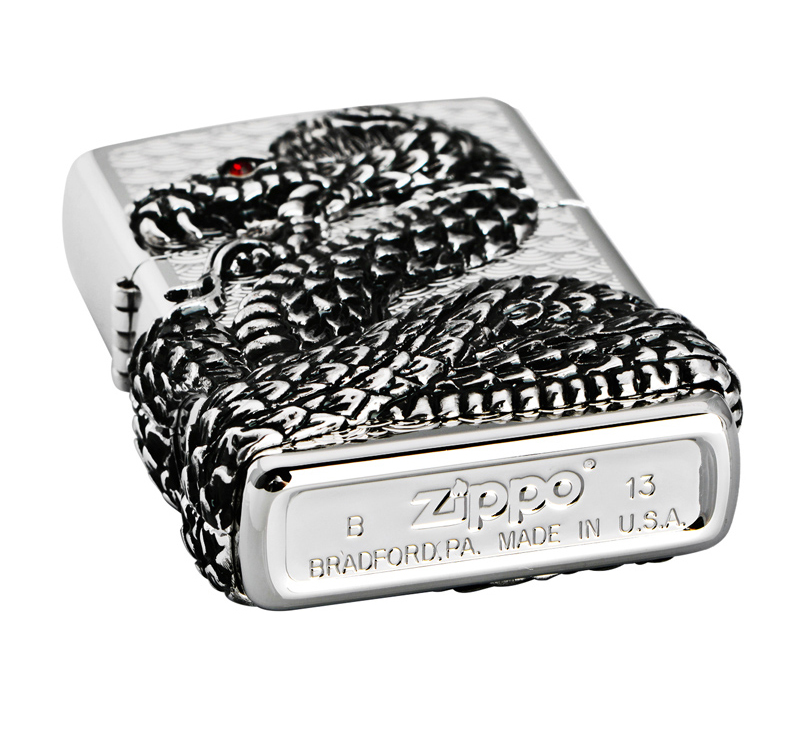 Zippo nhẹ hơn Mỹ chính hãng nguyên chất đồng giới hạn rắn tròn rắn thần ban đầu zppo đích thực quà tặng nam Zippo - Bật lửa shop bật lửa