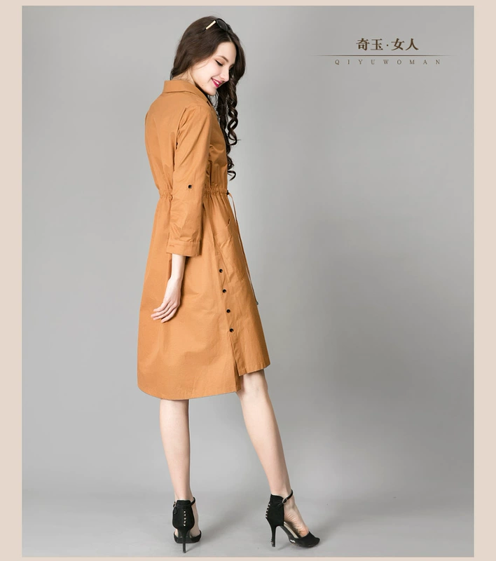 2018 đầu mùa thu quầy mới của phụ nữ ngắn trước khi dài Châu Âu và Mỹ phong cách Mỏng mỏng ve áo hoang dã áo gió mỏng áo khoác