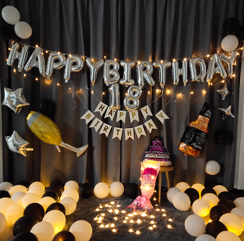 Birthday balloon adult arrangement package party party aluminum film balloon KTV romantic boyfriend and girlfriend decoration supplies