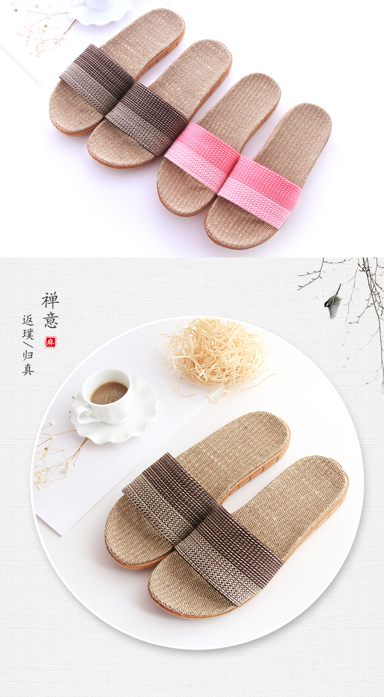 Trang chủ dép chống trượt nặng đáy nữ mùa hè vài lanh dép trong nhà gỗ dép sàn nhà và dép nam mùa hè - Trang chủ dép mang nhà tắm