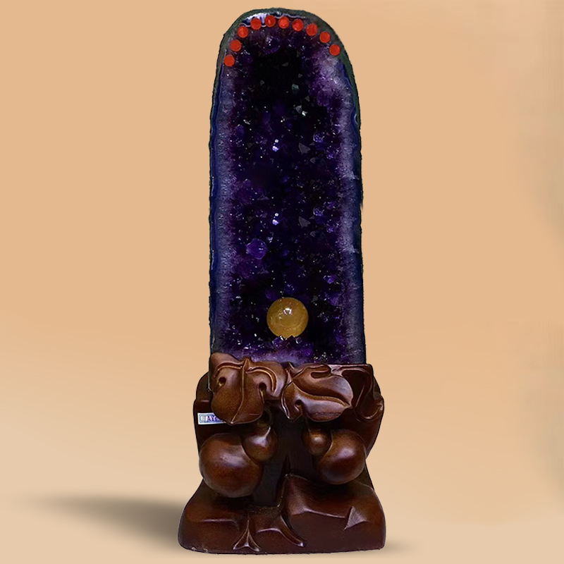 Natural Amethyst Crystal Cave Pendulum Brazilian polyppot basin Uruguay Fear Dragon Egg Raw Stone Degaussing Office Jao Relocation Gifts-Taobao