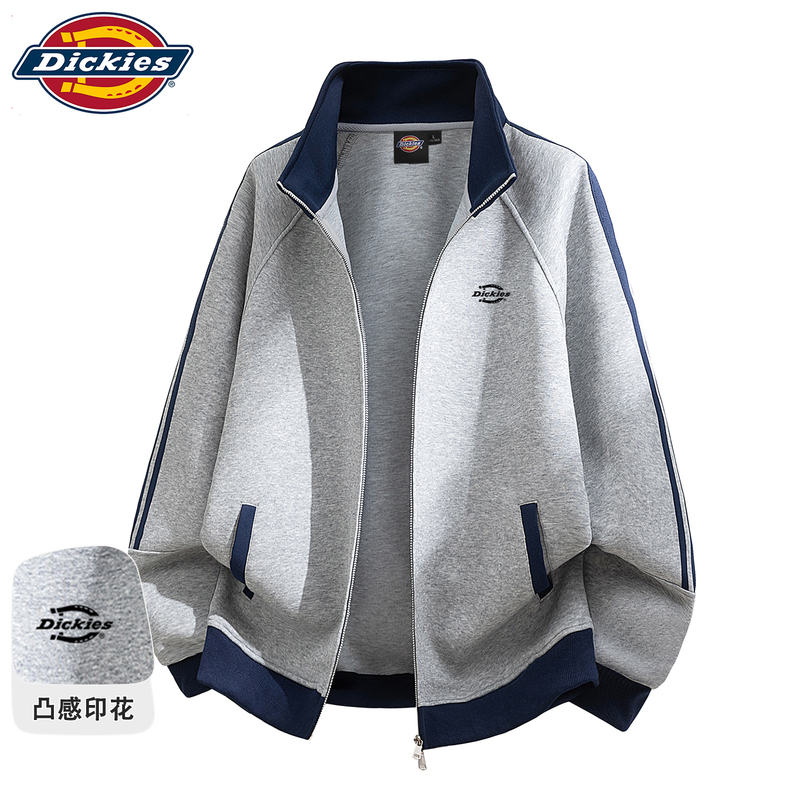 Dickies Official Authentic Autumn and Winter Cardigan Stand-Up Collar Sweatshirt Men's Printed Loose Versatile Couple's Top Jacket
