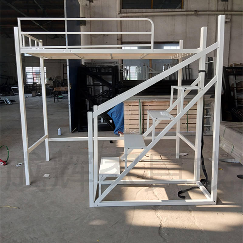 Wrought iron elevated bed dormitory bed bed under table student apartment bed combination bed single bed thickened reinforced metal