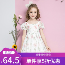 Impressions Childhood Girl Dress dress Summer 2022 new advanced senses Child little girl Broken Flowers Summer Princess Dress