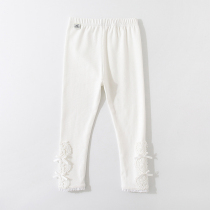 Girl 2022 Spring Autumn New Foreign Air Pants Little Girl Pure Color Underpants Baby Long Pants