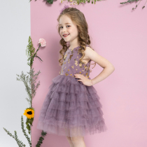 Princess Dress Girl Summer Dress New Purple Gown Skirt Children Dress Girl With Dress Girl Cake Dresses 61 Performance Wear