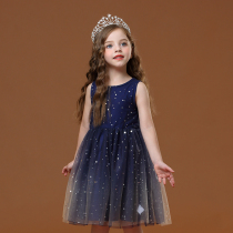 Impression childhood girl with dress for dress spring and summer clothes new foreign air children star empo fluffy dress little girl princess dress