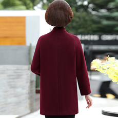 Одежда для дам 妈妈毛呢外套女春秋装2021新款洋气时尚中老年人女中长呢子上衣