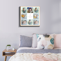 Children photo-frame hanging wall 9 Jiugong lattice photowash photo making baby photo creative composition photo wall custom