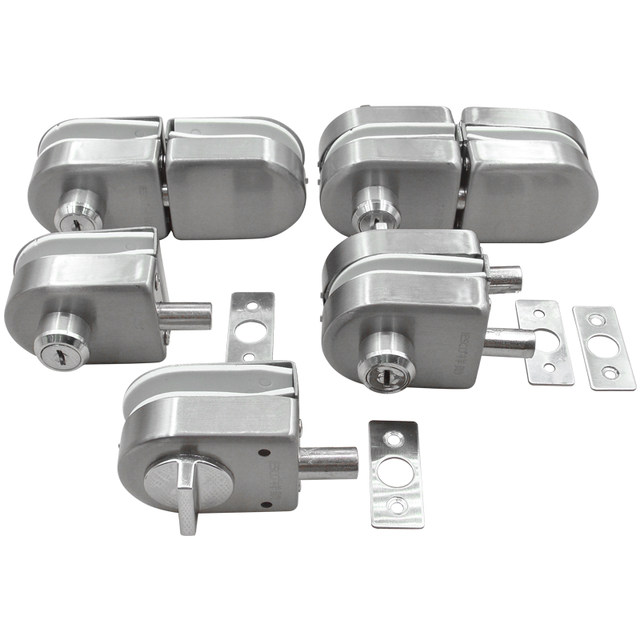 Iesco Hole-Free Glass Door Lock Single Door Double Door Glass Door Lock Latch Lock Central Door Lock Ground Latch Door Lock