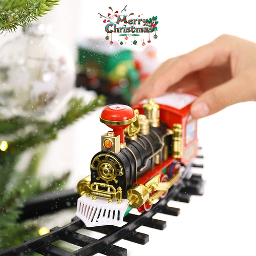 Рождественский электрический поезд, атмосферный декор для домашнего использования