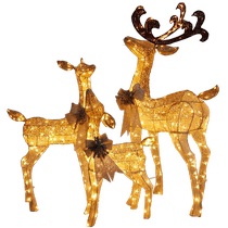 Christmas Three Homes Shining Deer Large Hotel Mall Scene Shop Window Hem to decorate the outdoor scenery props