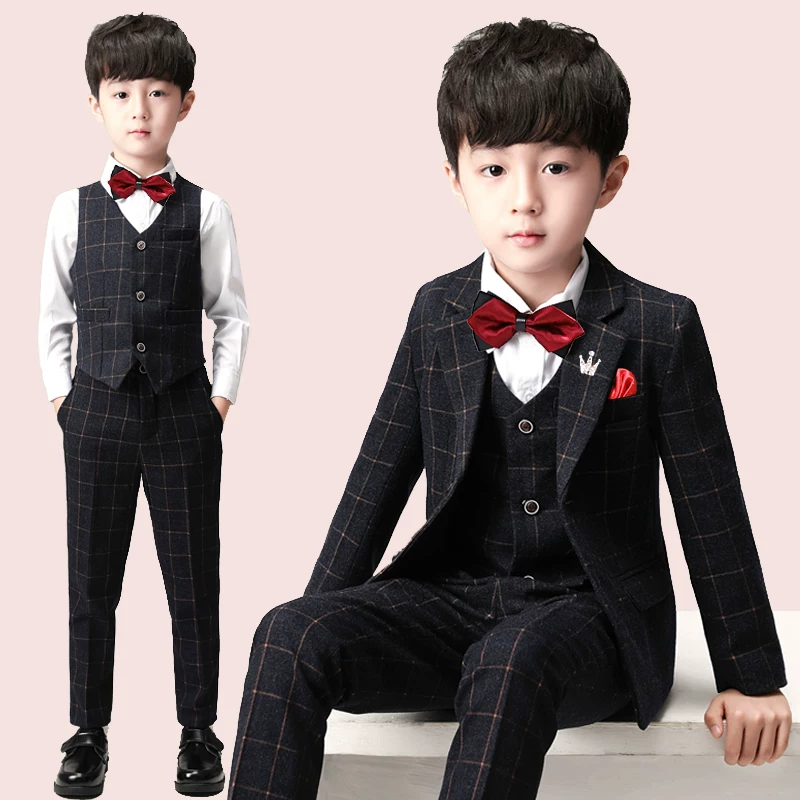 Children's classic suit for boys, piano performance costume