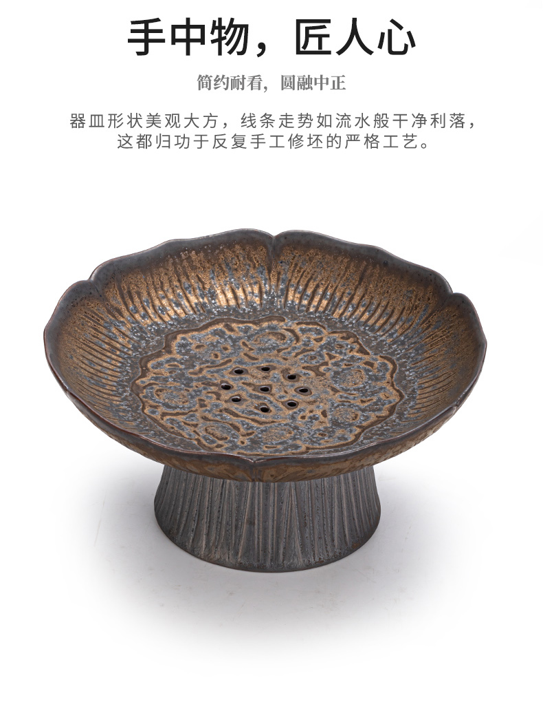 Japanese style restoring ancient ways of fruit up ceramic compote tea cake candy dish plate cake tray