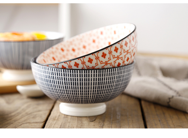 Kate Japanese - style tableware ceramic bowl and wind system under the glaze color the food bowl of porridge soup 6 inches tall with rainbow such as bowl bowl