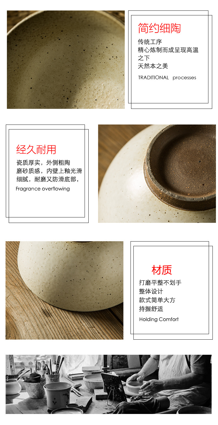 Japanese checking coarse pottery bowl do old hotel tableware ceramic bowl porringer ocean 's household rice bowls bowl of microwave
