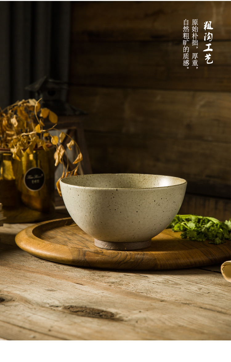 Japanese checking coarse pottery bowl do old hotel tableware ceramic bowl porringer ocean 's household rice bowls bowl of microwave