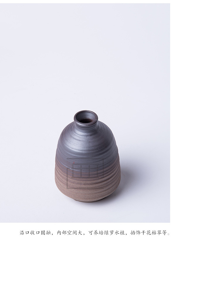 Kate zen flower implement manual coarse pottery vases, Japanese ceramics hydroponic flower tea flower handicraft furnishing articles