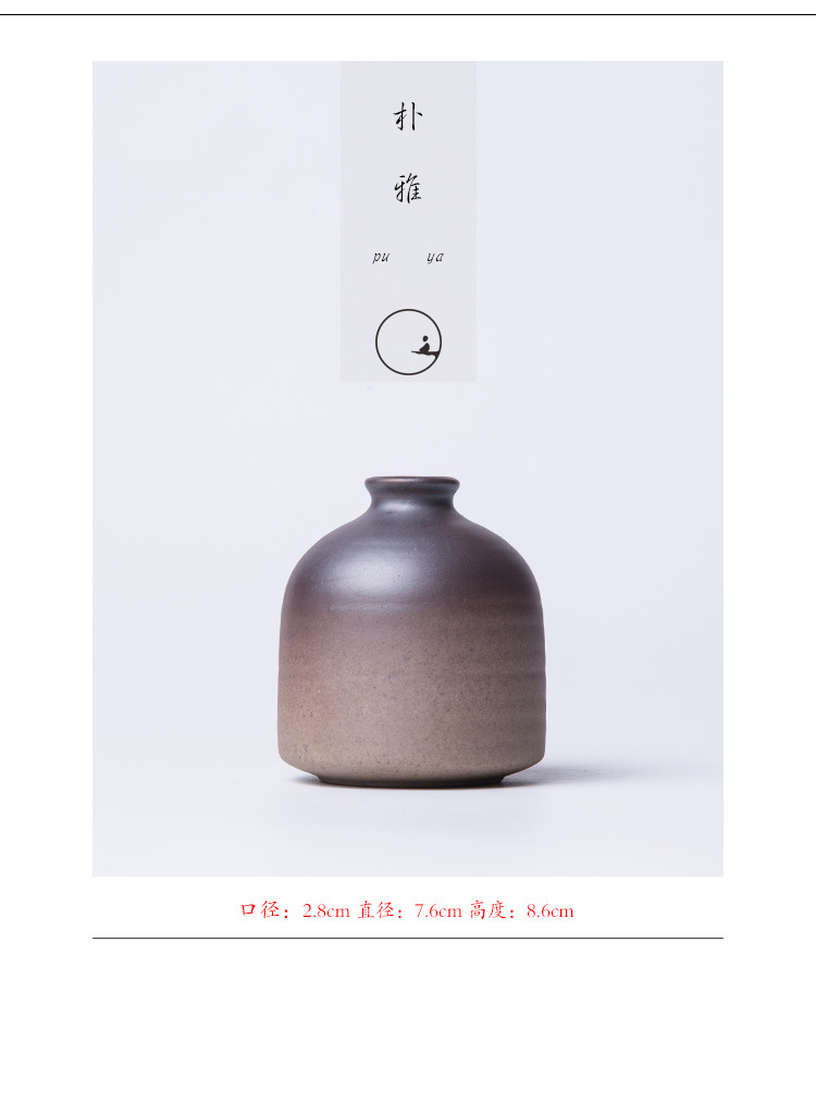 Kate zen flower implement manual coarse pottery vases, Japanese ceramics hydroponic flower tea flower handicraft furnishing articles