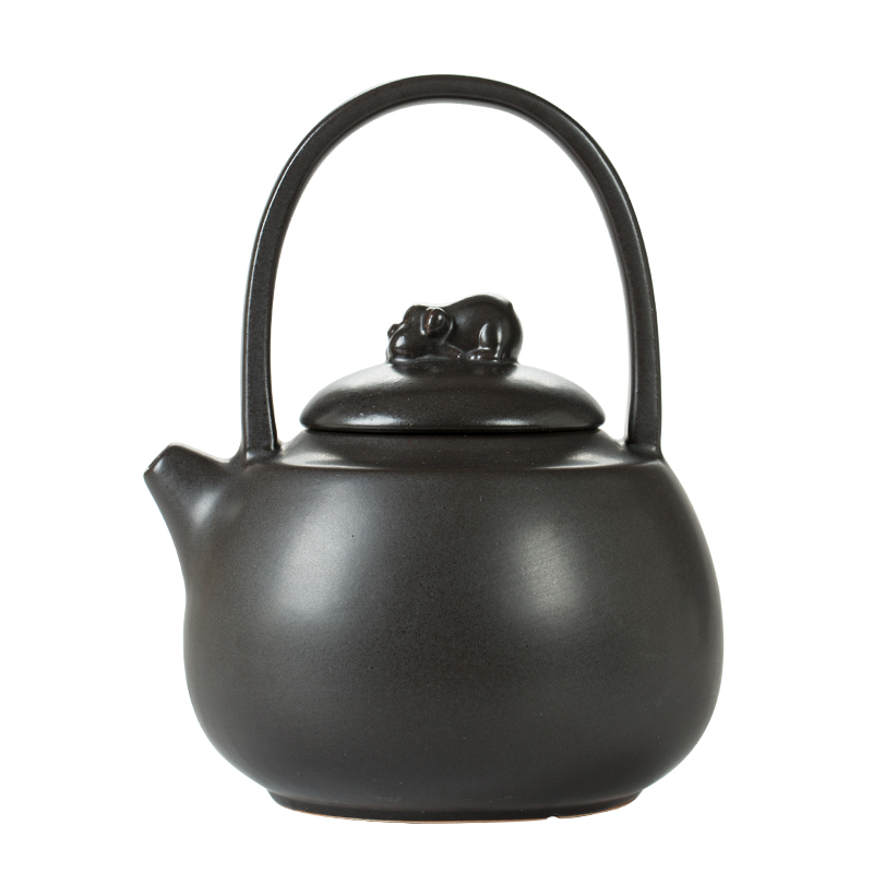 Japanese charcoal'm boil tea ware ceramic furnace temperature fire tea kettle black pottery girder ruyi kettle kung fu tea set