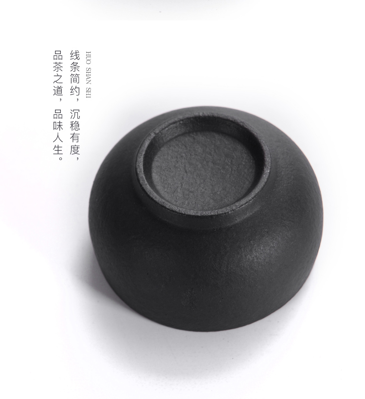 Japanese coarse pottery checking tea cup lava rock - coasters ceramic cup sample tea cup hat to individual CPU master CPU