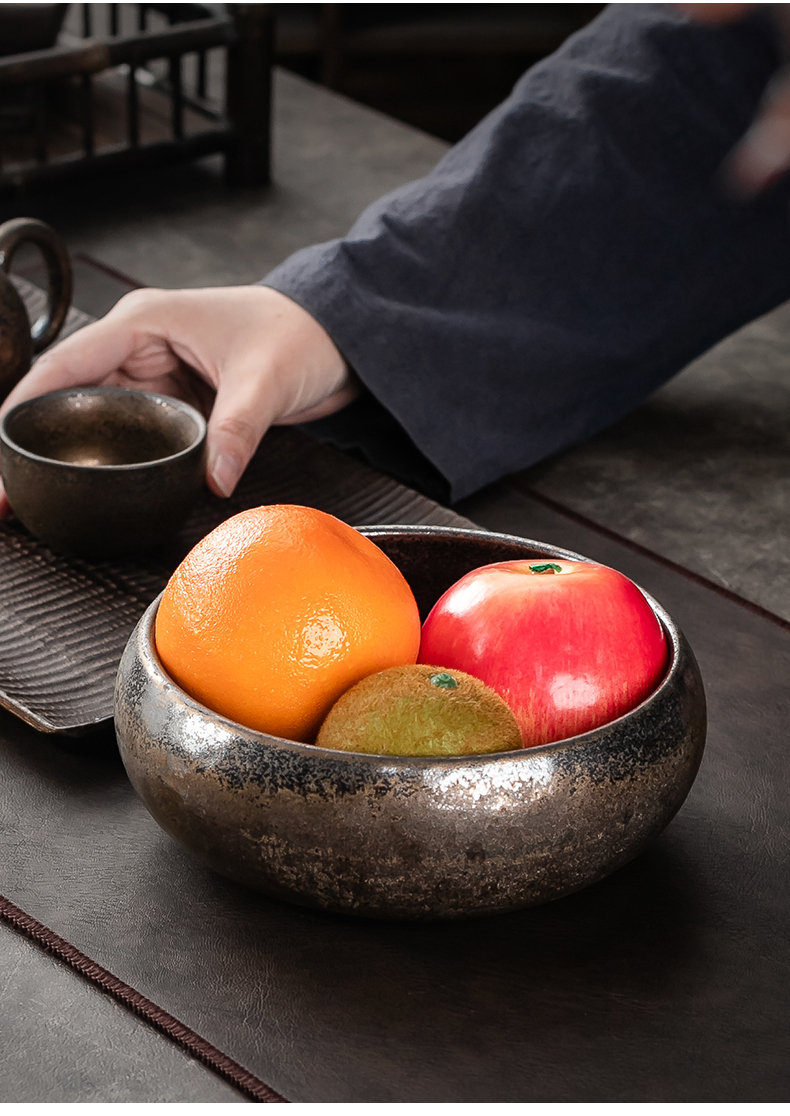 Japanese ceramic fruit bowl gold 秞 confectionery dish home tea wash dish cup dish pastry pendulum plate to plate